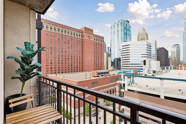 balcony with a view of city