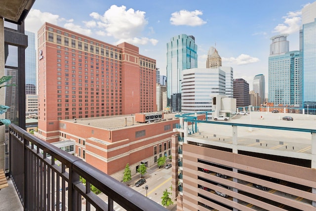 balcony with a view of city