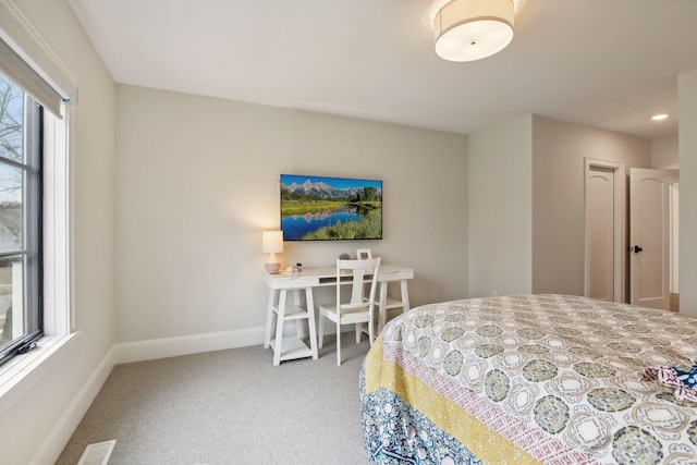 bedroom featuring carpet