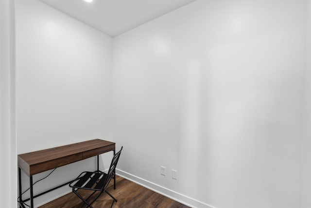 office space featuring dark hardwood / wood-style floors