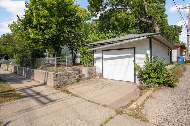 view of garage