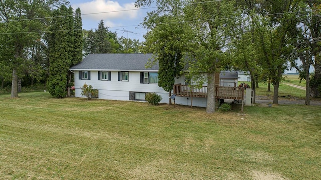 exterior space with a lawn and a deck