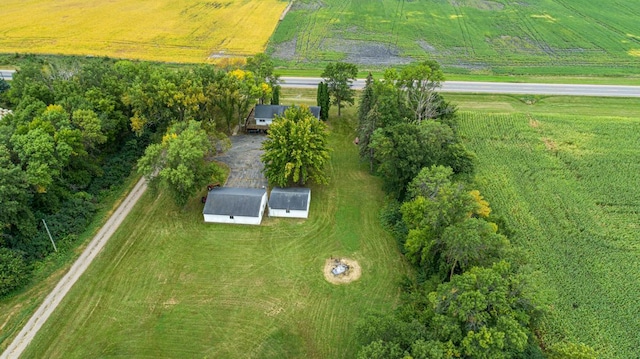 bird's eye view with a rural view