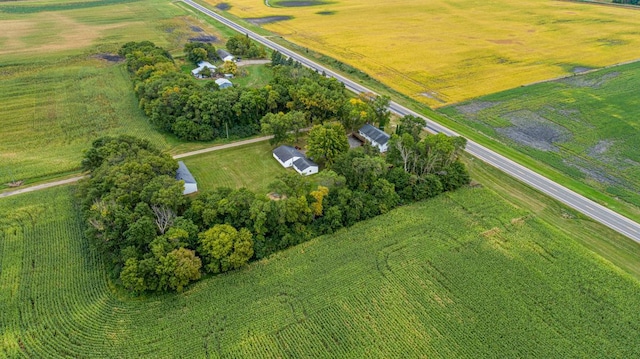 aerial view with a rural view