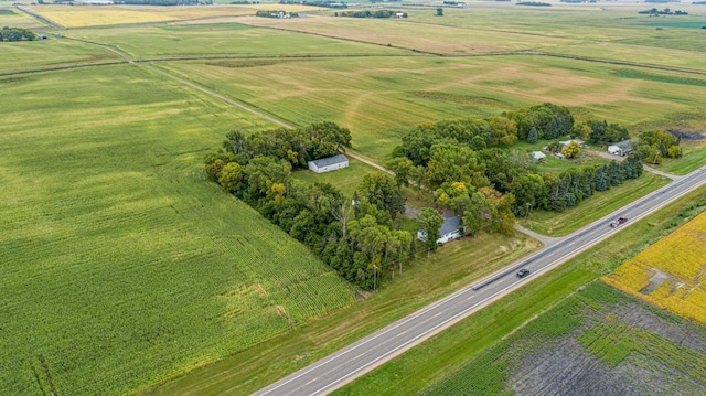 aerial view featuring a rural view