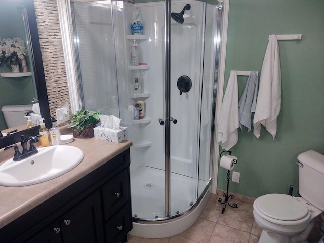 207 6th St, Montevideo, MN 56265 - bathroom featuring a stall shower, vanity, and tile patterned floors