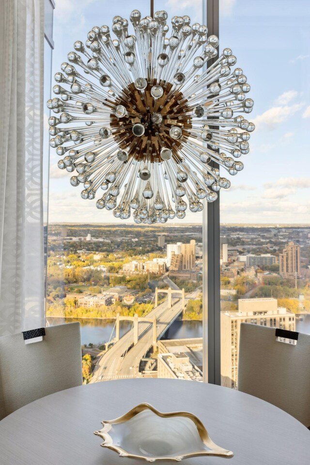 255 Hennepin Ave Unit 3402, Minneapolis, MN 55401 - interior details with a water view and a chandelier