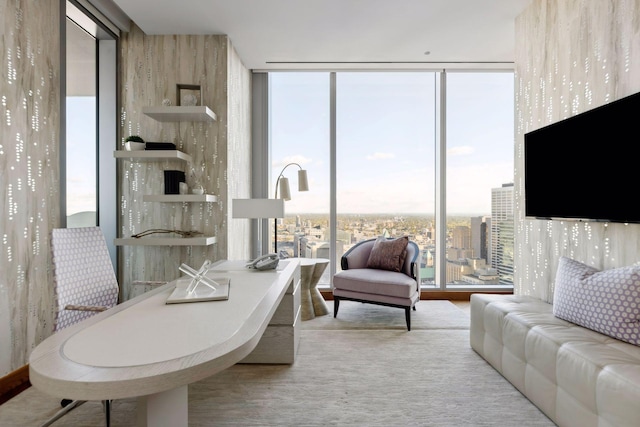 255 Hennepin Ave Unit 3402, Minneapolis, MN 55401 - living area with wood finished floors and floor to ceiling windows