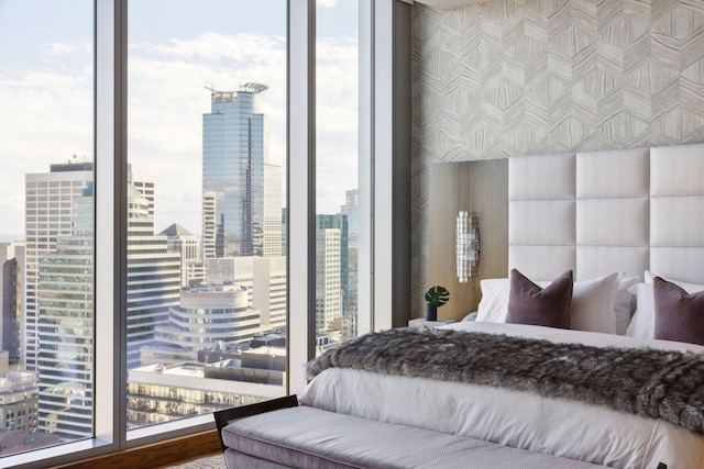 255 Hennepin Ave Unit 3402, Minneapolis, MN 55401 - bedroom with floor to ceiling windows, a city view, and multiple windows