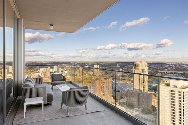 balcony featuring outdoor lounge area