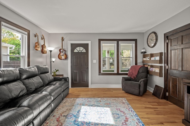 3509 43rd Ave S, Minneapolis, MN 55406 - living room featuring light wood-style floors and baseboards