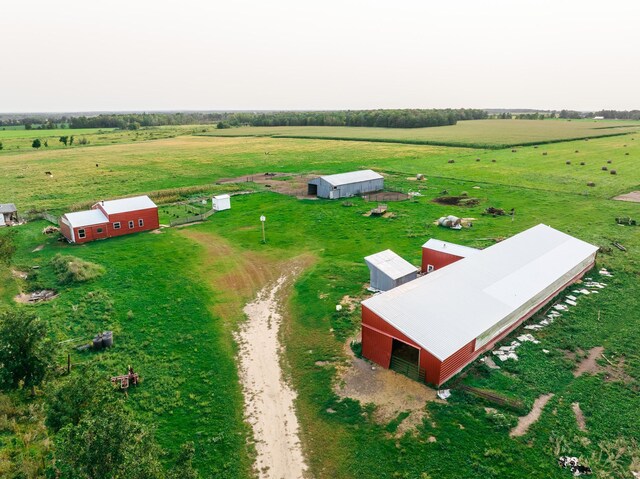 aerial view featuring a rural view