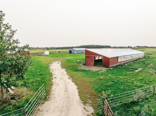 exterior space featuring a rural view