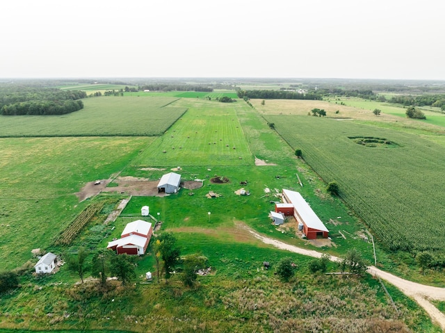 aerial view featuring a rural view