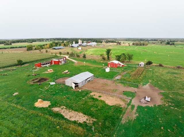 aerial view featuring a rural view