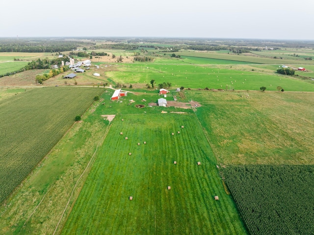 bird's eye view with a rural view