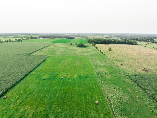 drone / aerial view with a rural view