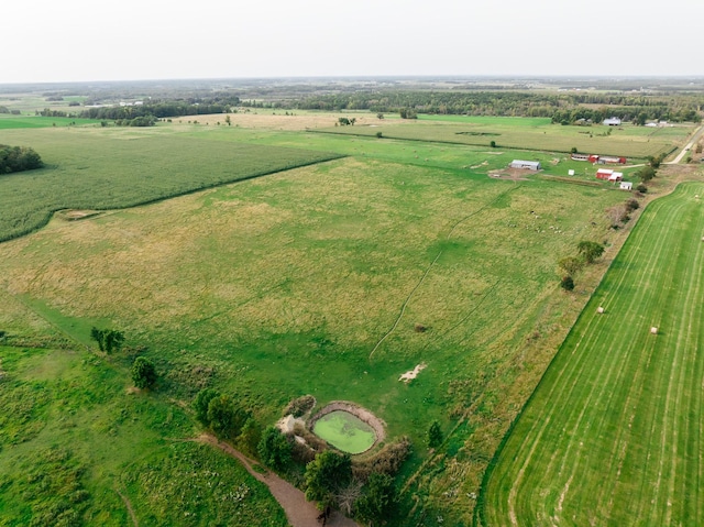 drone / aerial view with a rural view