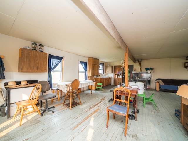 interior space with light hardwood / wood-style floors