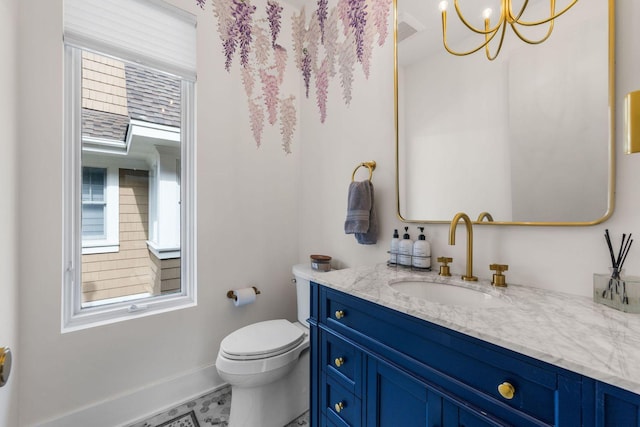 17680 Bearpath Trl, Eden Prairie, MN 55347 - half bath with vanity and a chandelier