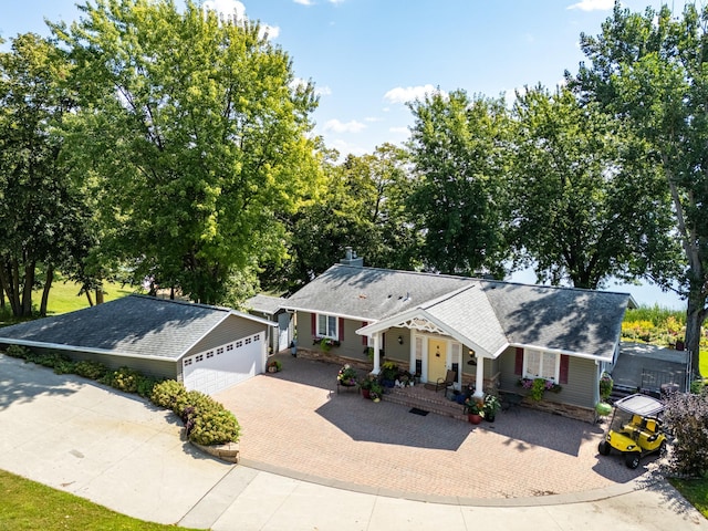 view of front of home with a garage