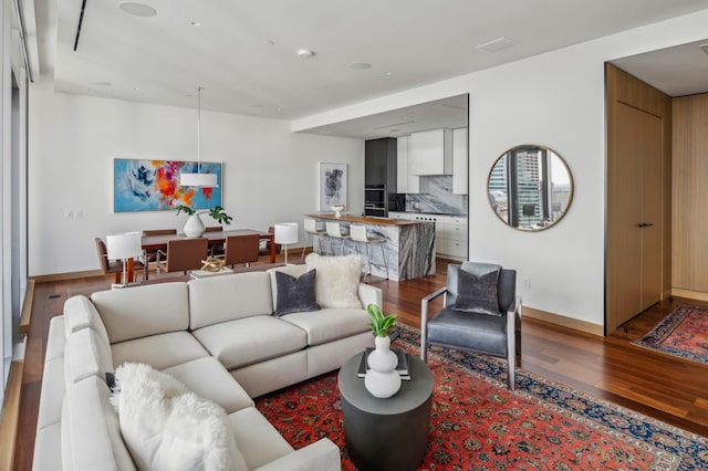 living room featuring hardwood / wood-style floors