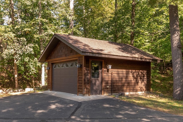 view of garage