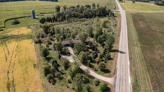 aerial view featuring a rural view