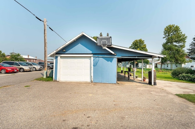 view of garage