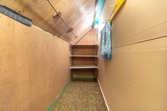 spacious closet featuring lofted ceiling