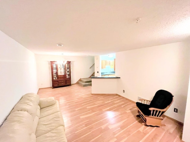 living room with hardwood / wood-style floors