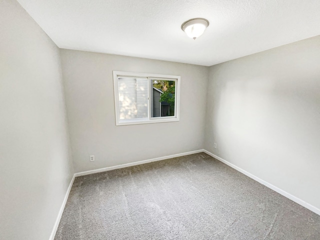 spare room with carpet flooring and a textured ceiling