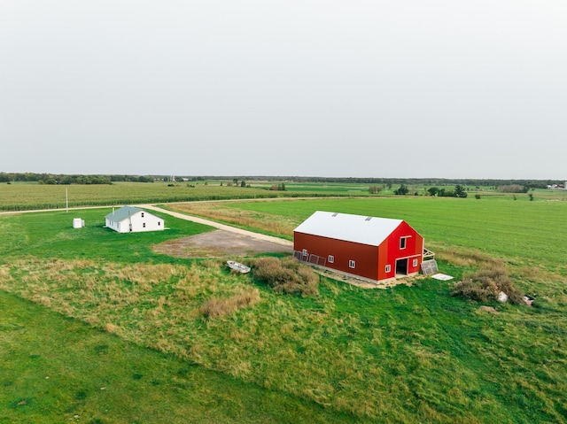 drone / aerial view with a rural view