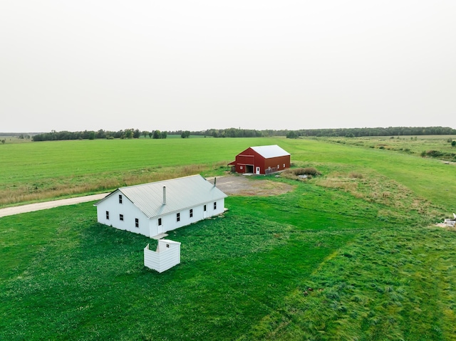 drone / aerial view with a rural view