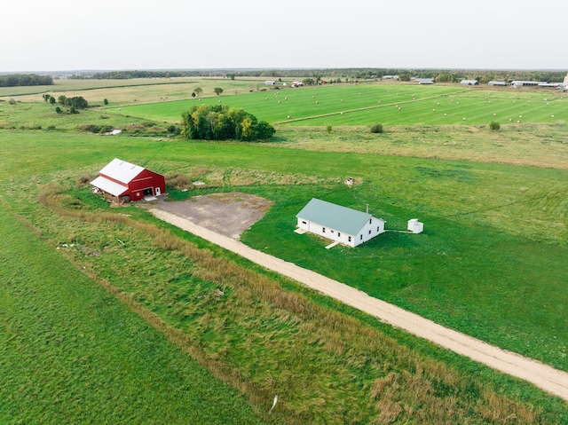 bird's eye view with a rural view