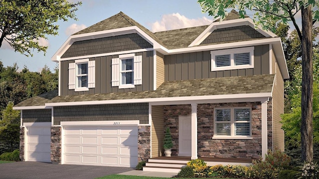 craftsman-style house featuring a garage