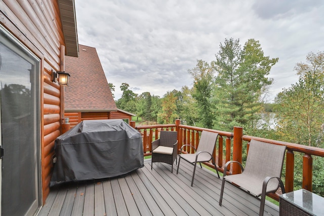 6334 Wilderness Rd Unit 31, Pequot Lakes, MN 56472 - wooden deck featuring area for grilling