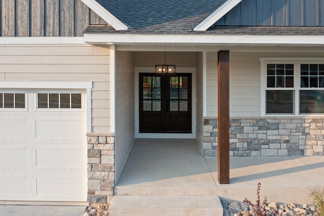 doorway to property with french doors