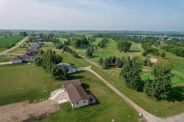 aerial view with a water view and a rural view