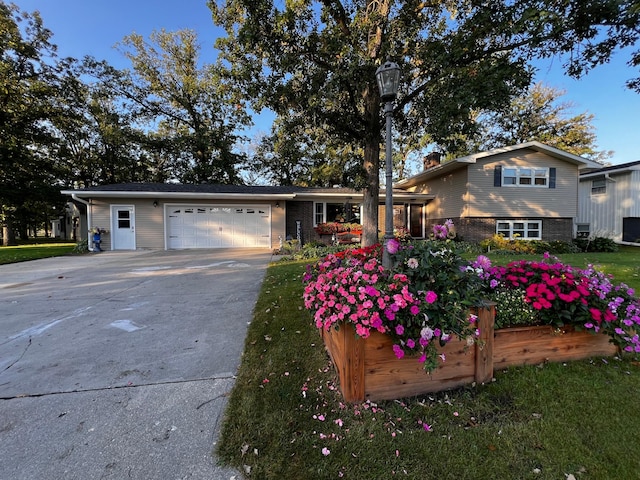 tri-level home with a garage