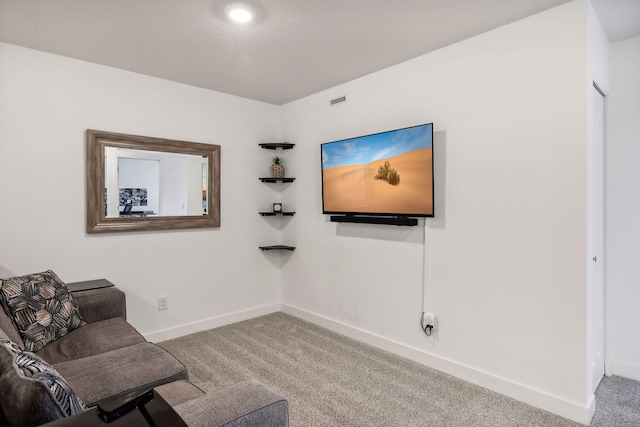 sitting room featuring carpet