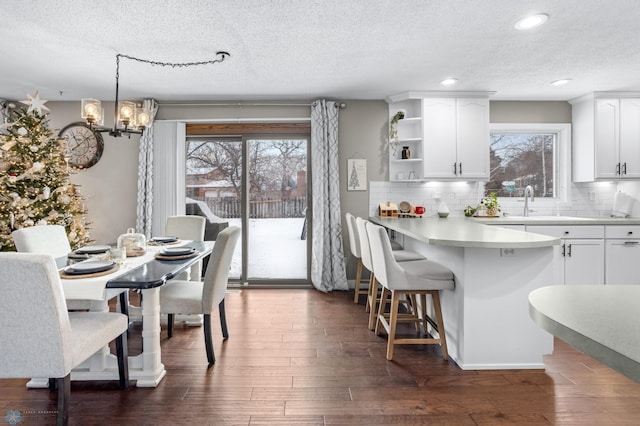 kitchen with a wealth of natural light and white cabinets