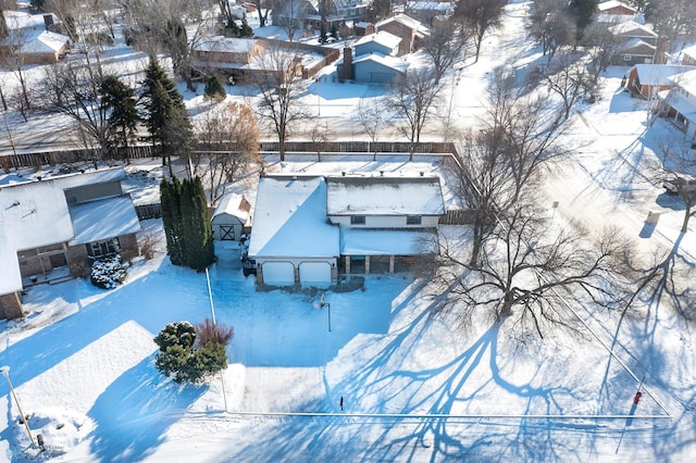 view of snowy aerial view