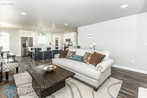 living room with hardwood / wood-style flooring