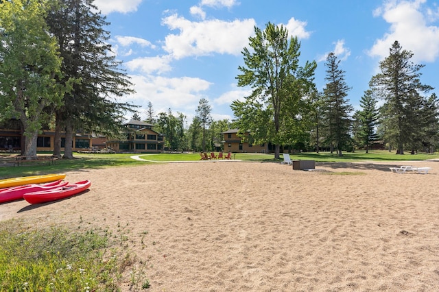 view of home's community with a lawn