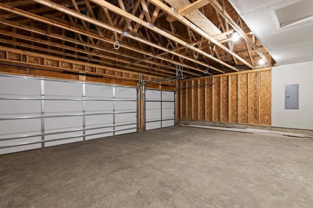 garage with electric panel