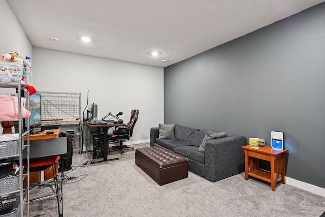 living room with carpet floors