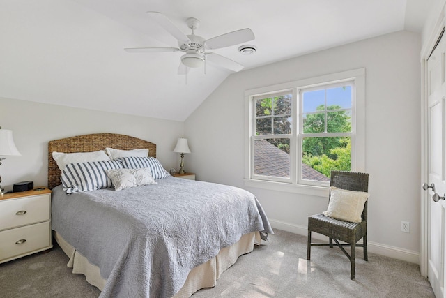 20390 Linwood Rd, Deephaven, MN 55331 - carpeted bedroom with vaulted ceiling and a ceiling fan