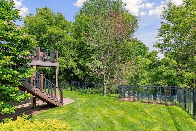 8615 Kelzer Pond Dr, Victoria, MN 55386 - fenced backyard featuring stairs and a deck