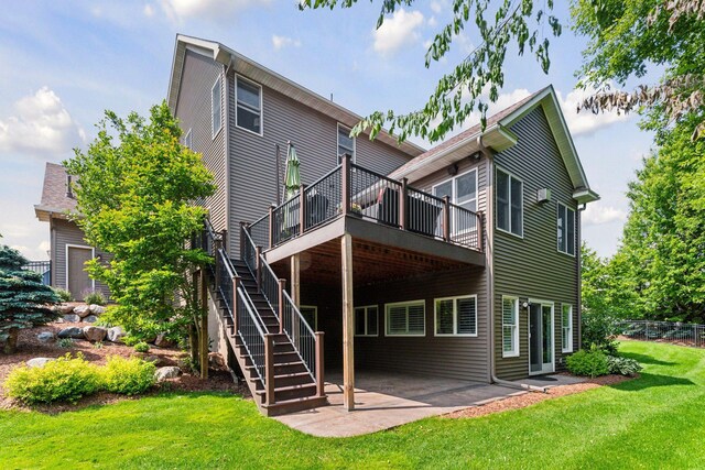 8615 Kelzer Pond Dr, Victoria, MN 55386 - back of house with a deck, a patio area, and stairway